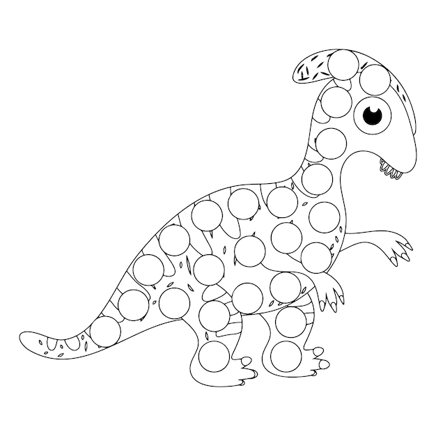 Dinosaur Dot Marker Coloring Pages for kids premium vector