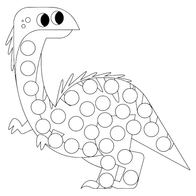 Dinosaur Dot Marker Coloring Pages for kids premium vector