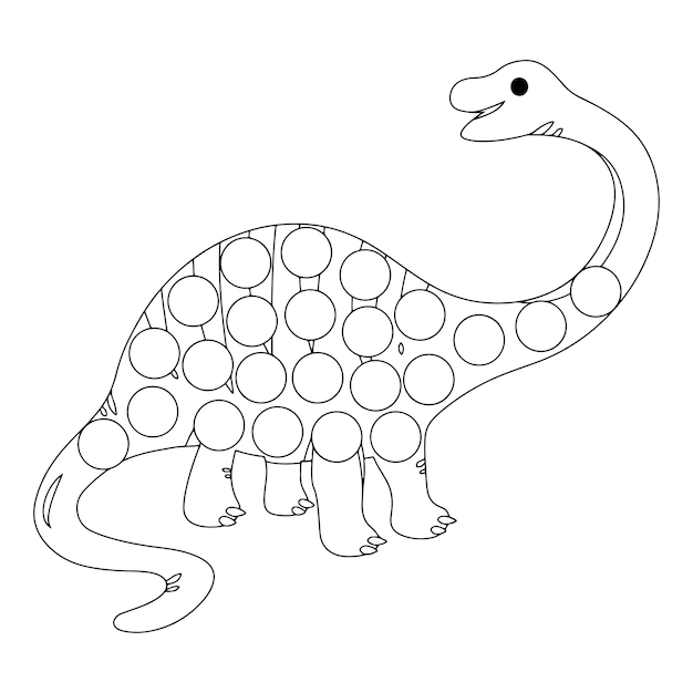 Dinosaur Dot Marker Coloring Pages For Kids Premium Vector