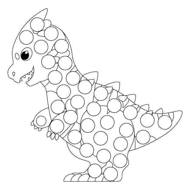 Dinosaur Dot Marker Coloring Pages For Kids Premium Vector