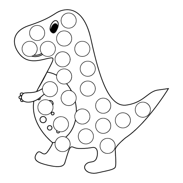 Dinosaur dot marker coloring pages for kids premium vector