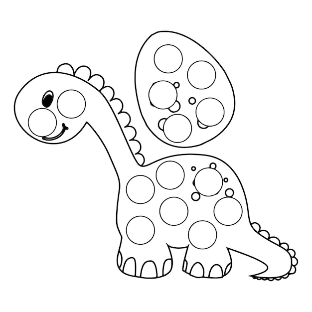 Vector dinosaur dot marker kleurplaten voor kinderen premium vector