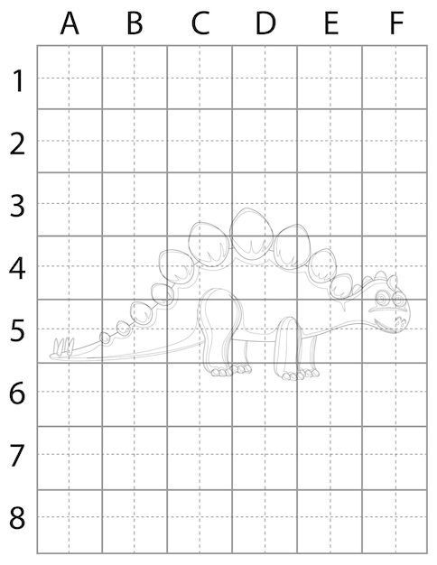 恐竜の描画ページ、恐竜の描き方、子供向けの恐竜の描き方を学ぶ、恐竜黒と W