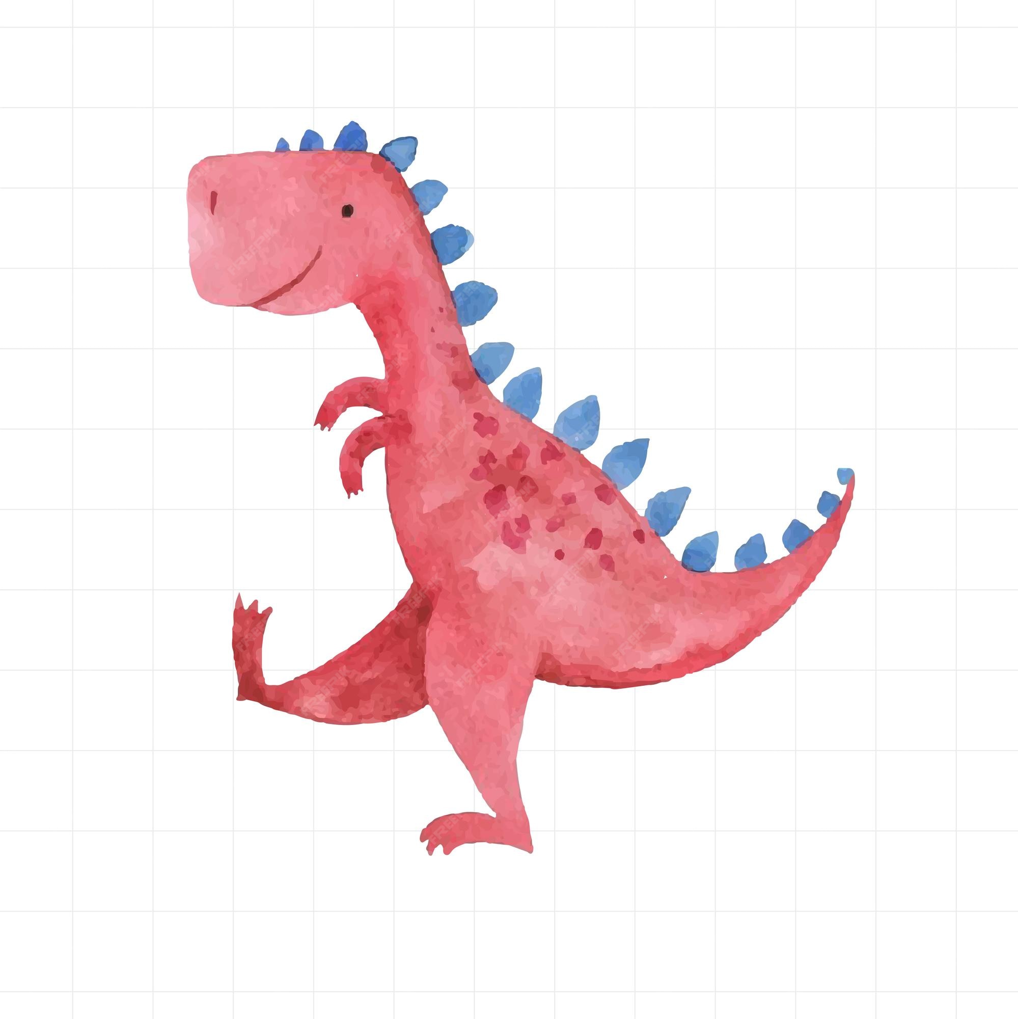 Premium Vector  Adorable watercolor style pink dinosaur