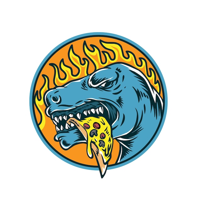 Dinosaur Eat Hot Pizza