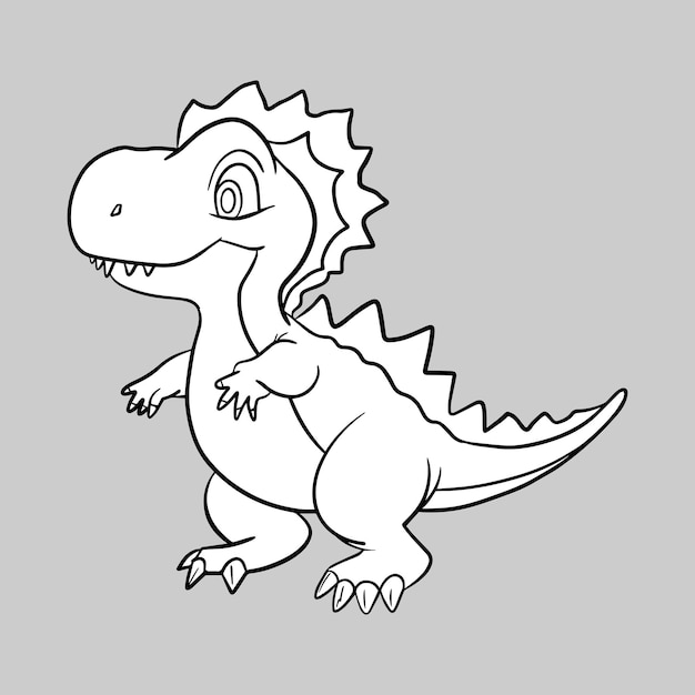 Dinosaur educational coloring book for children and elementary school vector illustration