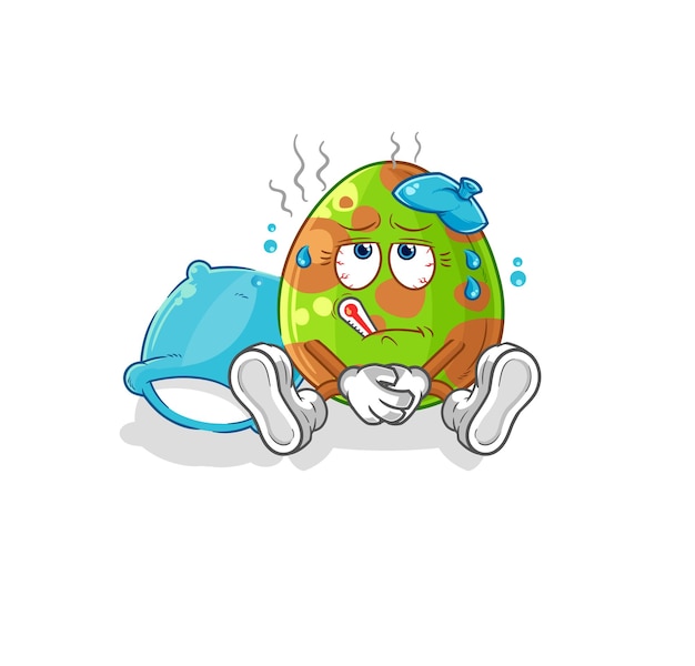 Dinosaur egg sick vector cartoon character