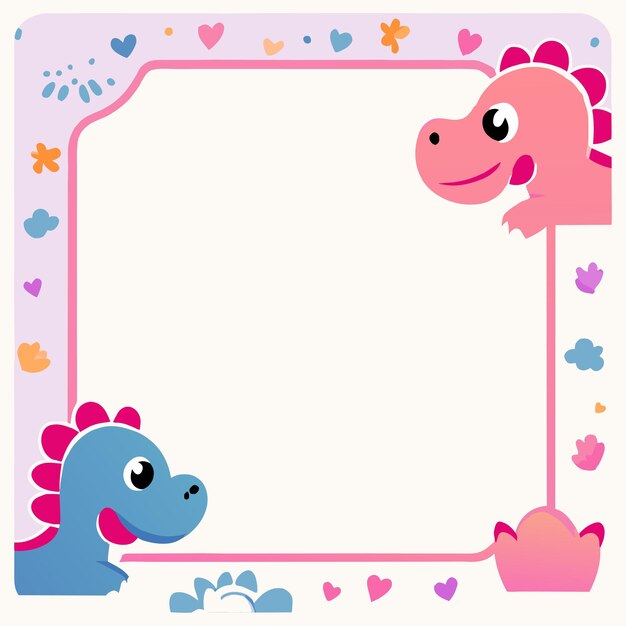 Dinosaur flashcard preschool worksheet frame hand drawn flat stylish cartoon sticker icon concept