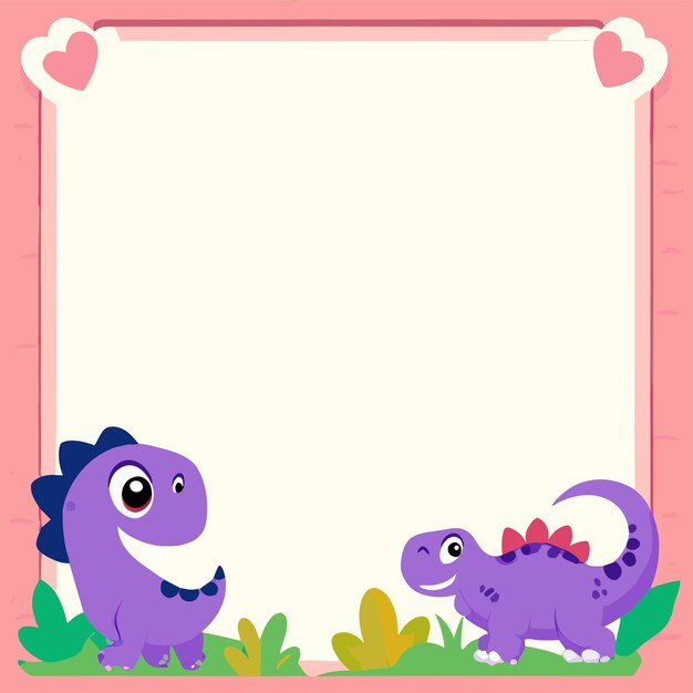 Vector dinosaur flashcard preschool worksheet frame hand drawn flat stylish cartoon sticker icon concept