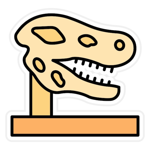 Vector dinosaur fossil icon vector image can be used for history