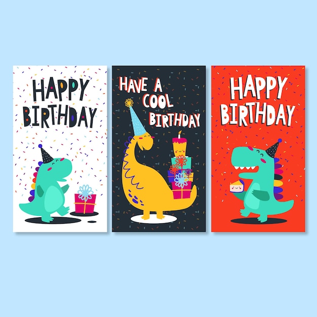 Dinosaur happy birthday cards