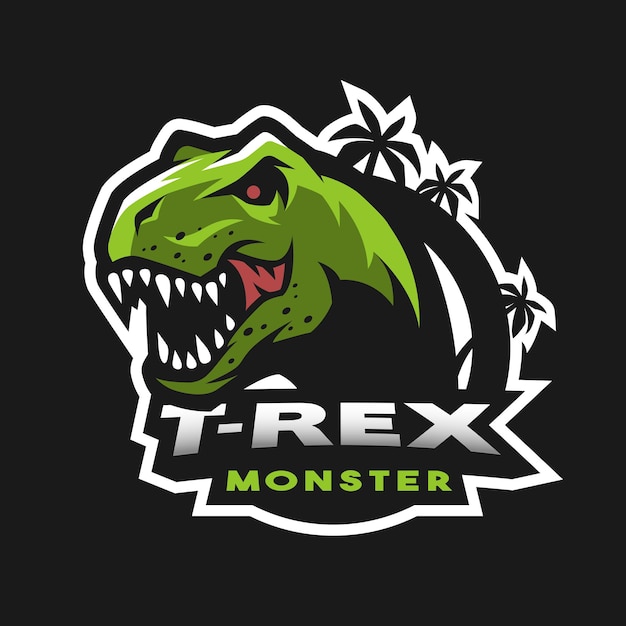 Dinosaur head logo emblem