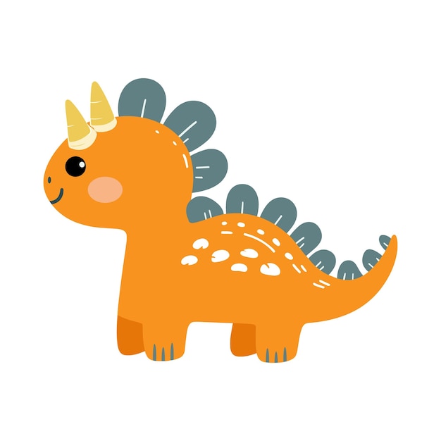 Vector dinosaur illustration for kids prehistoric animal clipart for kids