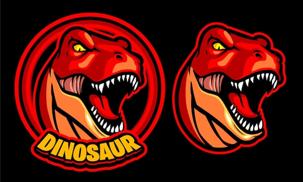 Vettore modello logo illustrazione dinosauro