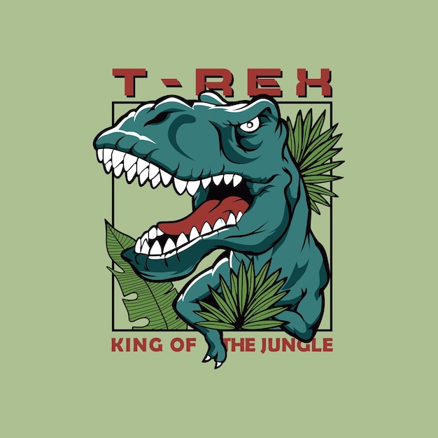 Dinosaur illustration roar typography