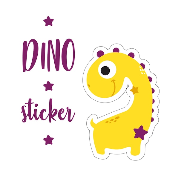 Vector dinosaur illustration sticker