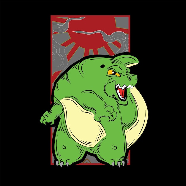 kaijune 이벤트 노트북 로고에 대한 일본식 공룡 그림