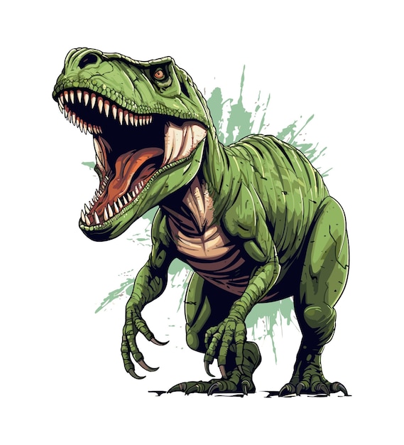 Vector dinosaur illustration with solid color