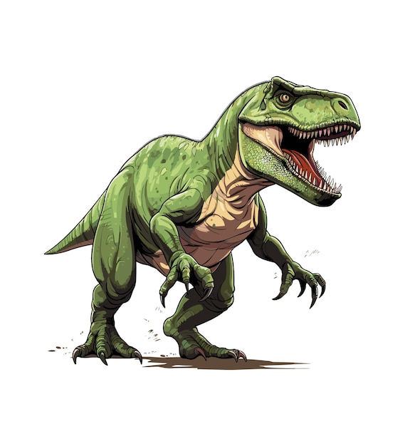 dinosaur illustration with solid color