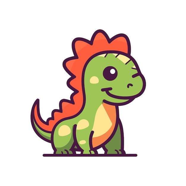 Dinosaur image Cute dinosaur isolated on white background Cartoon dinosaur Vector illustration