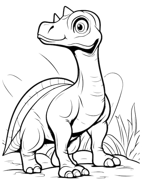 Vector dinosaur in jungle coloring pages and books for boys printable