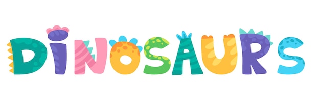 Dinosaur lettering cute childish font for birthday greeting card baby shower invitation posters