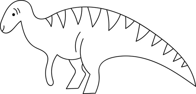 Vector dinosaur lined silhouette