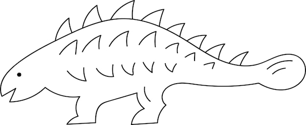 Vector dinosaur lined silhouette