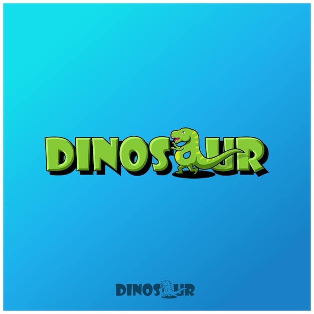 Dinosaur no 2 logo wordmark - la lettera a diventa un dinosauro