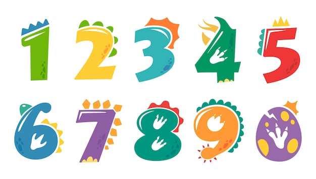 Vector dinosaur number design birthday party for kids