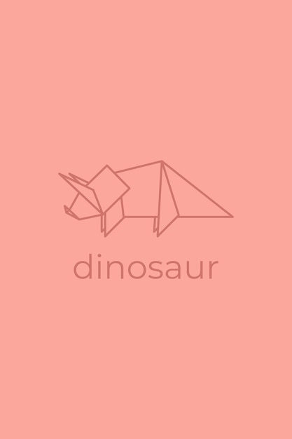 Dinosaur origami Abstract lijntekeningen dinosaurus logo ontwerp Dierlijke origami Dierlijke lijntekeningen Dierenwinkel overzicht illustratie Vectorillustratie