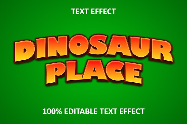 Vector dinosaur place  editable text effect