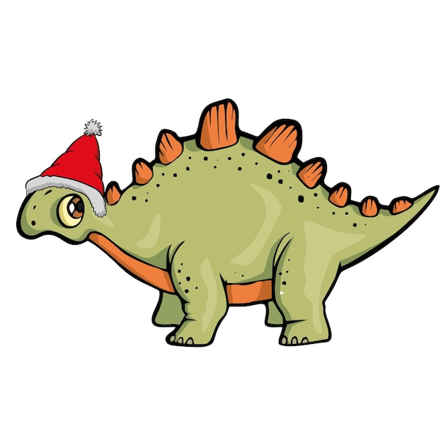 Dinosauro con il cappello di babbo natale