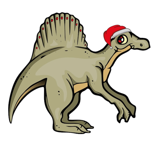 Dinosaur in santas hat