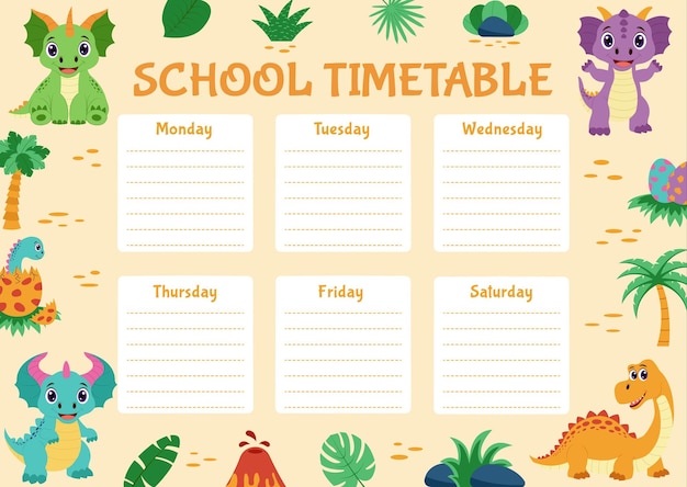 恐学校の時間表 恐と熱帯植物の時間表