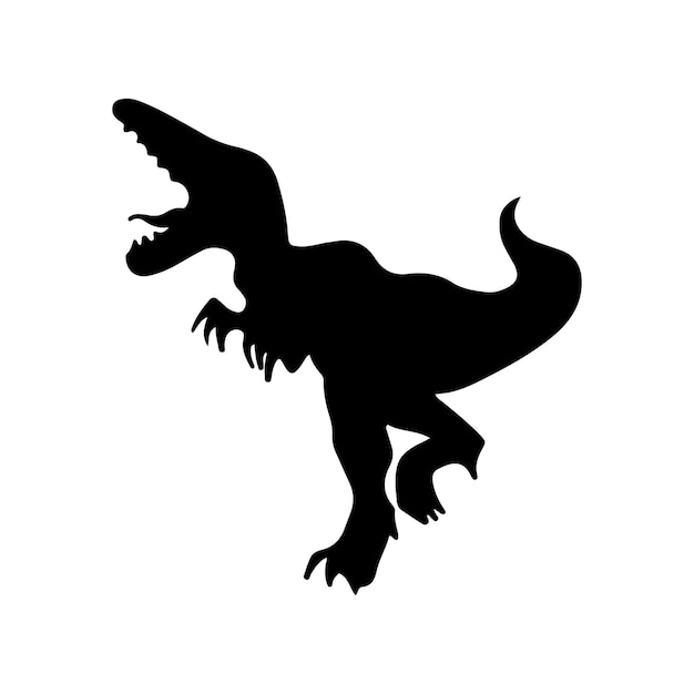 Vettore silhouette di dinosauri illustrazione vettoriale isolata su sfondo bianco silvetto vettoriale di animali preistorici