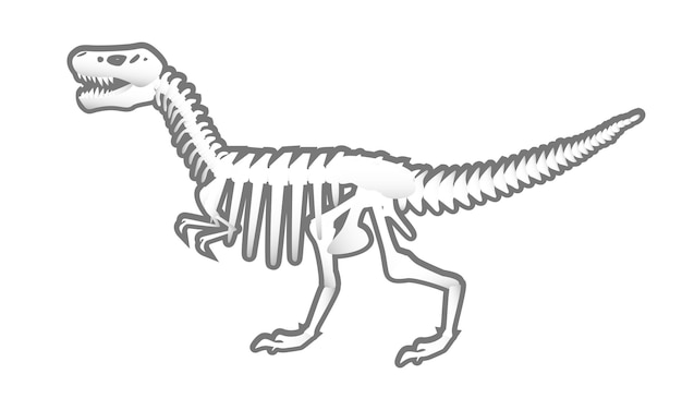 白い背景に分離された恐竜の骨格トカゲ恐竜先史時代の animalvector グラフィックス
