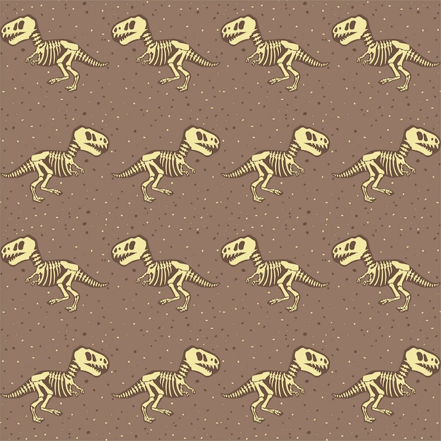 Dinosaur skeleton seamless pattern