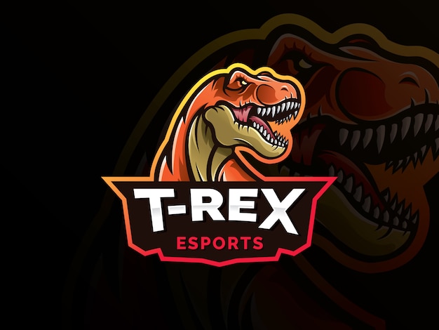 Dinosaur sport mascot logo design illustration