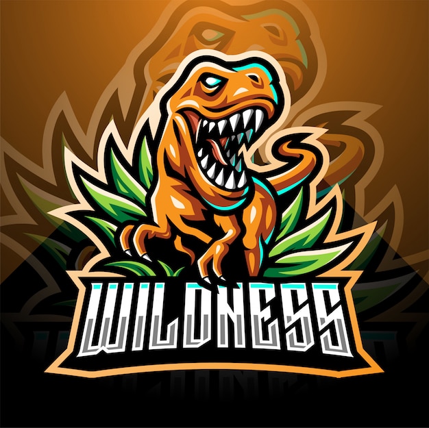 Dinosauro sport logo design mascotte