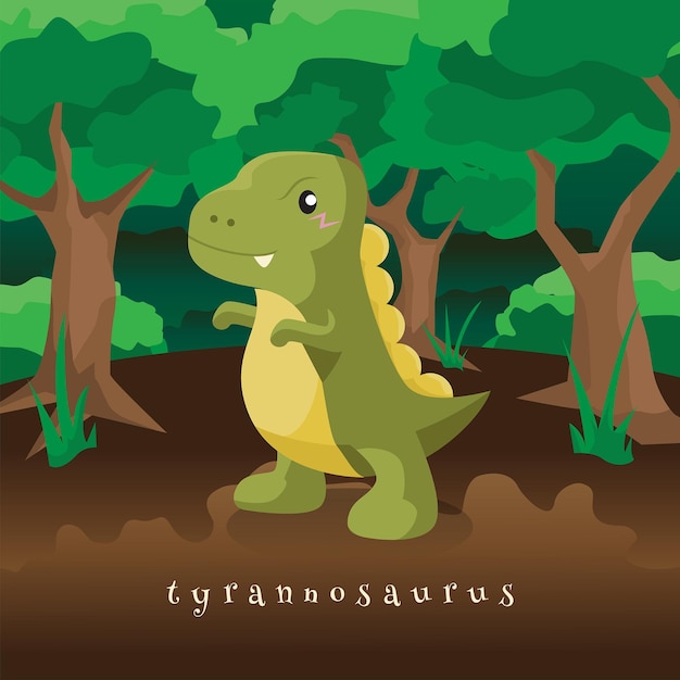 Динозавр T Rex в джунглях