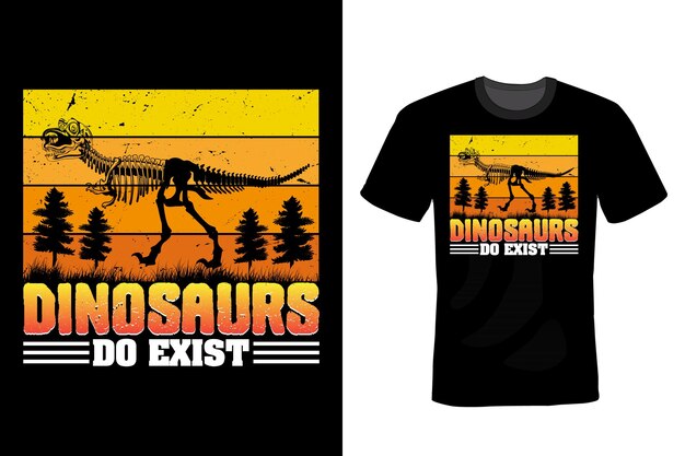 T-shirt di dinosauro design tipografia vintage