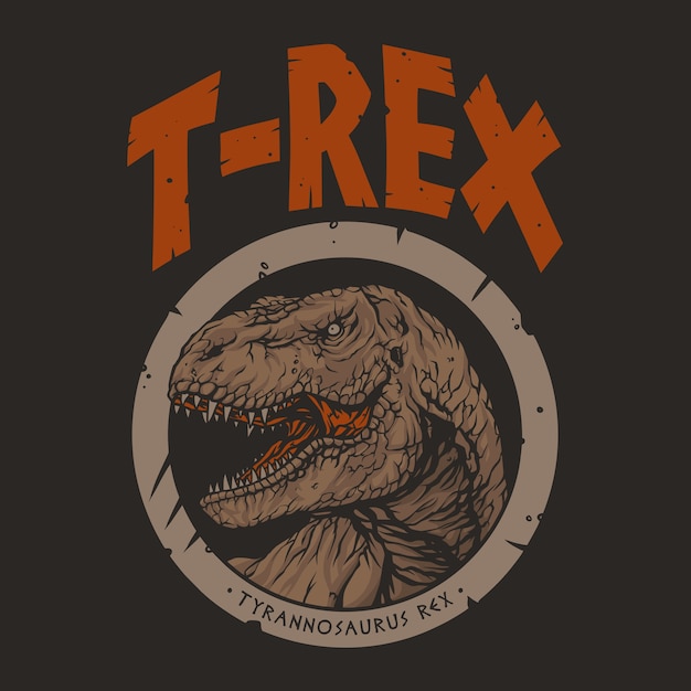 Vector dinosaur trex close up illustratie,