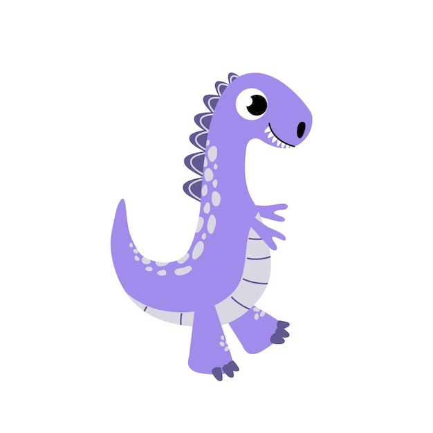 Dinosaur tyrannosaurus rex trex dino platte cartoon vector