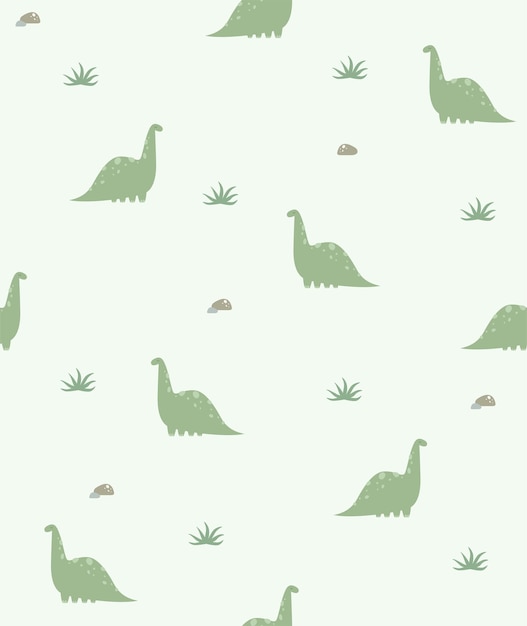 Dinosaur vector seamless pattern Jurassic background