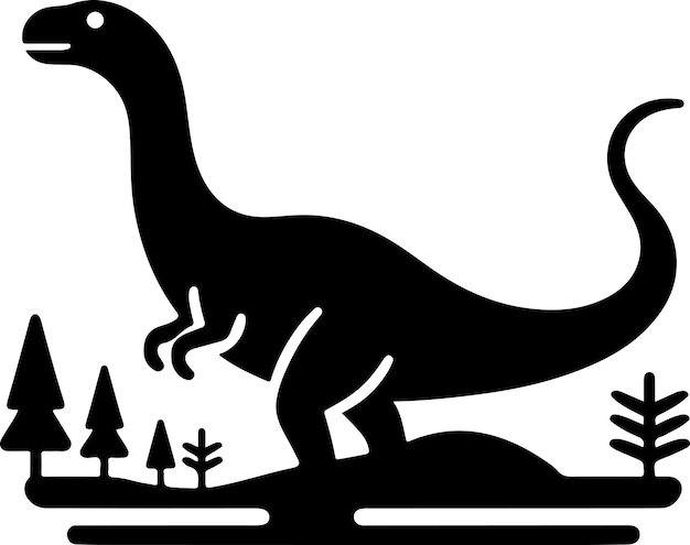 Vector dinosaur vector silhouette black color icon silhouette white background 15