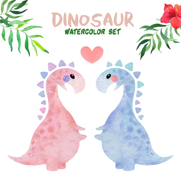 Dinosaur watercolor set