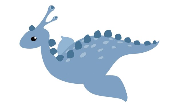 Vettore illustrazione vettoriale di dinosauro in riva al mare