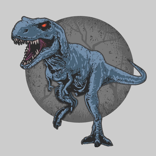 DINOSAUR WILD BEAST T-REX EDITABLE LAYERS VECTOR ARTWORK EDITABLE LAYER