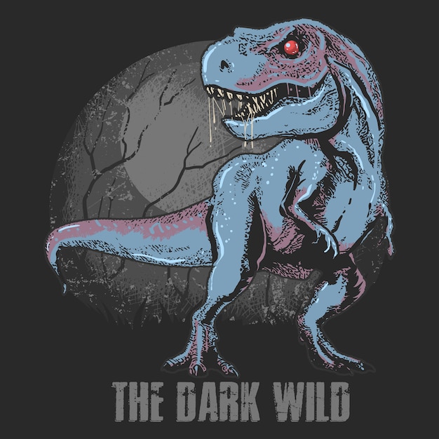 DINOSAUR WILD BEAST T-REX EDITABLE LAYERS VECTOR ARTWORK